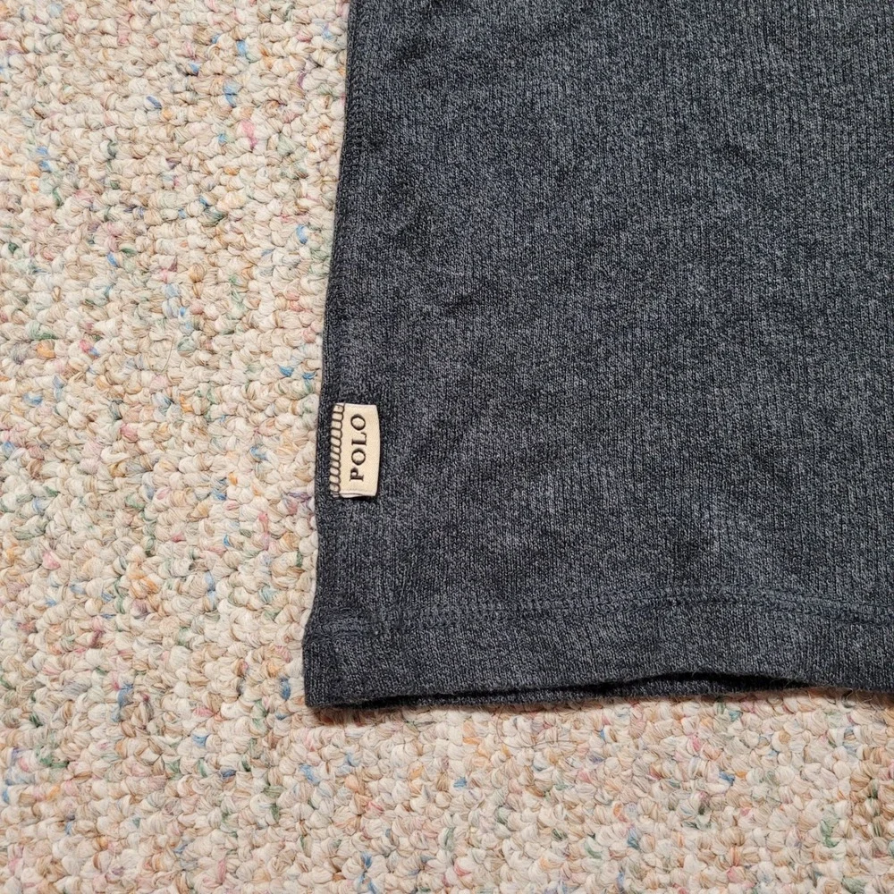 Polo Ralph Lauren Turtleneck Shirt Mens XL Gray Ribbed Cotton Long Sleeve